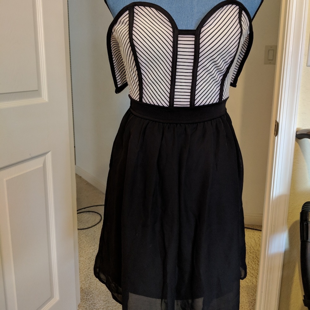 White & black dress